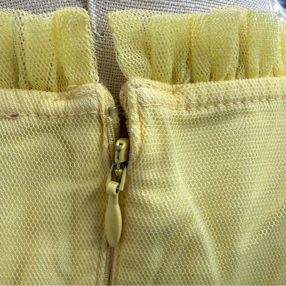 Yellow Embroidered Tulle Dress - Picture 7 of 9
